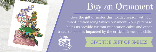 Call to action with link to buy 2023 ornament for Icing Smiles