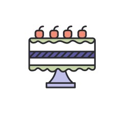 strawberry cake icon