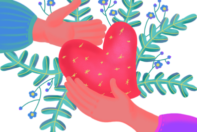 hands exchanging a heart