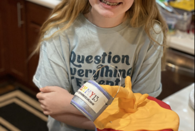 girl with a custom cake