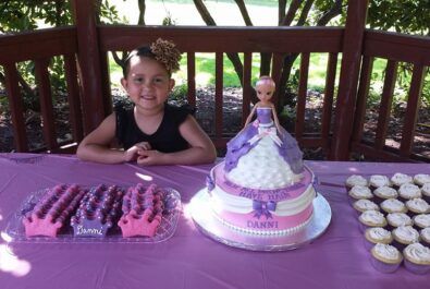 girl with a princess cake