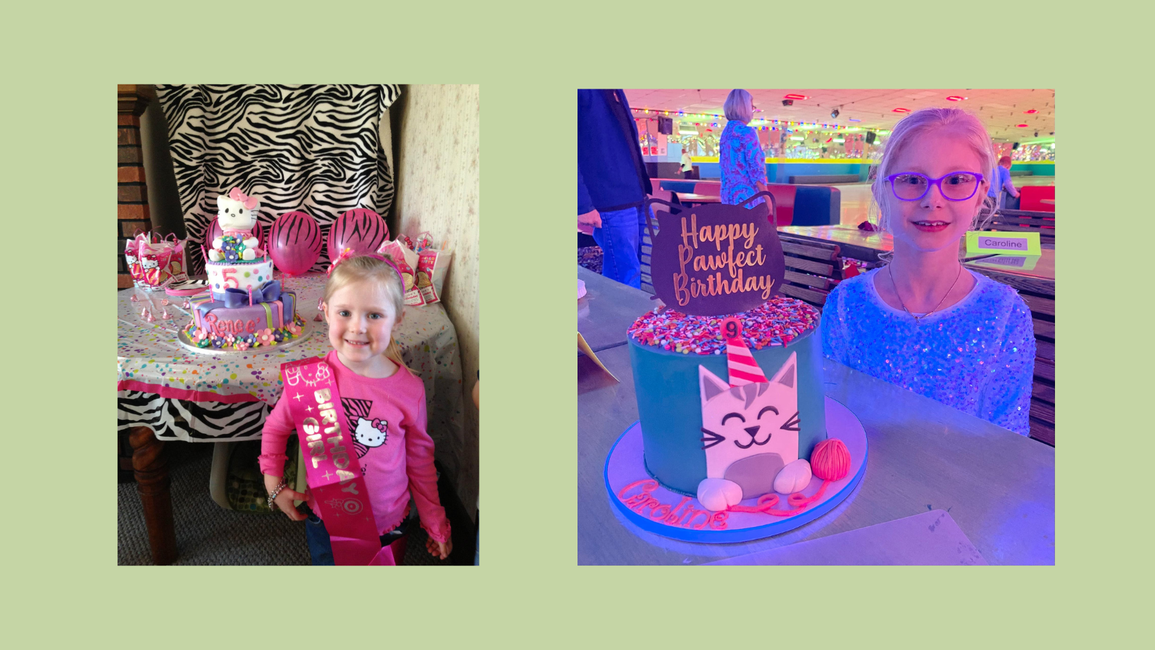 Super Siblings Renee and Caroline with their Icing Smiles cakes