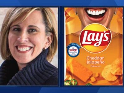 Tracy Quisenberry and lays chips