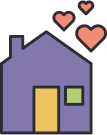 house and hearts icon